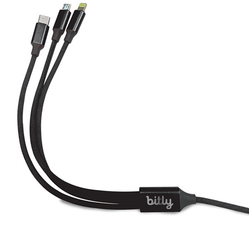 Multi 3 in 1 Woven Cable Charger (Black)